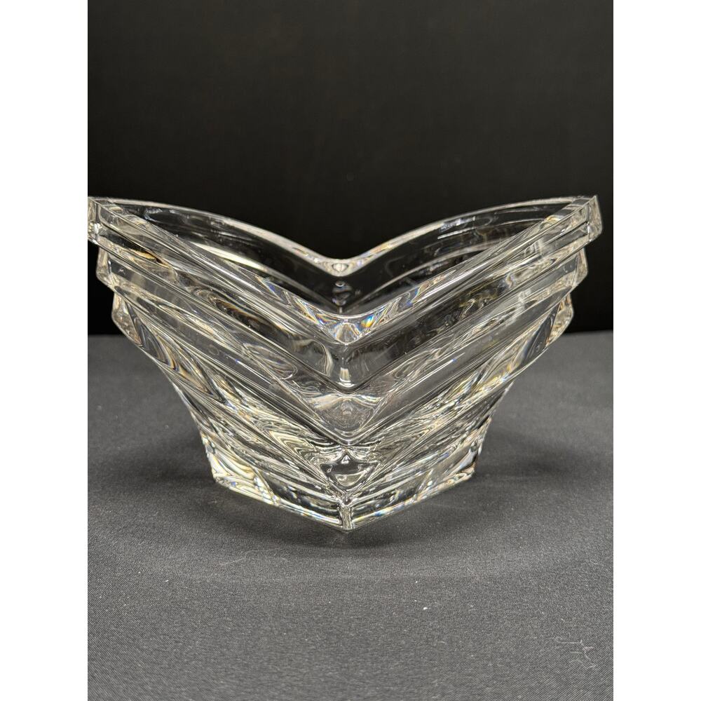 Vintage Art Deco Mikasa Lead Crystal Candy Dish – 4” Tall x 6.5” Wide